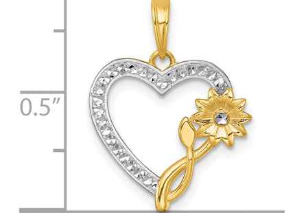 14k Yellow & Rhodium Pendants Style K9998 - Classique Jewelry Inc.