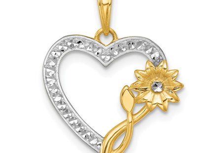 14k Yellow & Rhodium Pendants Style K9998 - Classique Jewelry Inc.