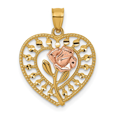 14K gold heart pendant