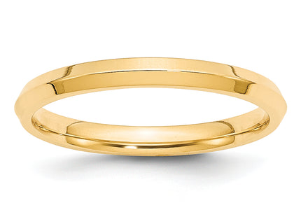14k Yellow Gold Knife Edge Comfort Fit Wedding Band