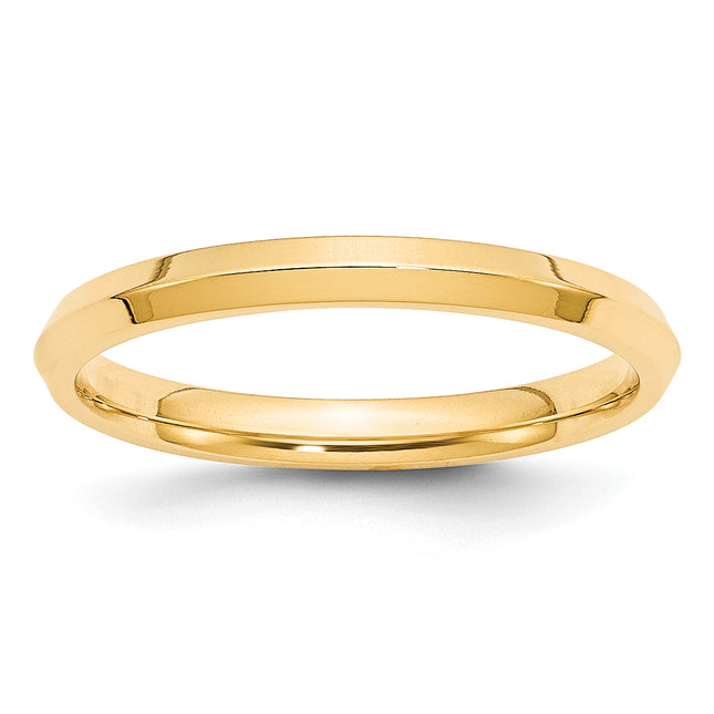 14k Yellow Gold Knife Edge Comfort Fit Wedding Band
