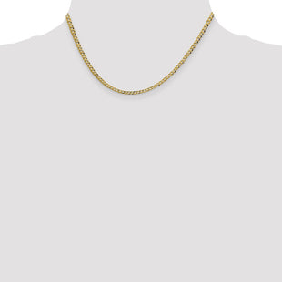 14K Lightweight Flat Cuban with Lobster Clasp Chain (Style LCB080-16)