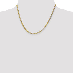 14K Lightweight Flat Cuban with Lobster Clasp Chain (Style LCB080-18)