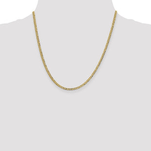 14K Lightweight Flat Cuban with Lobster Clasp Chain (Style LCB080-20)