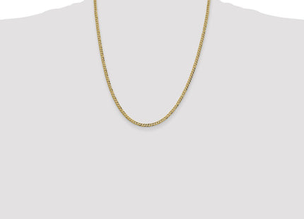 14K Lightweight Flat Cuban with Lobster Clasp Chain (Style LCB080-22)