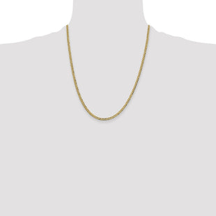 14K Lightweight Flat Cuban with Lobster Clasp Chain (Style LCB080-22)