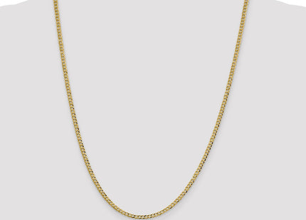 14K Lightweight Flat Cuban with Lobster Clasp Chain (Style LCB080-24)