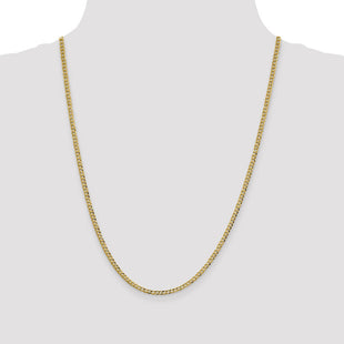 14K Lightweight Flat Cuban with Lobster Clasp Chain (Style LCB080-24)