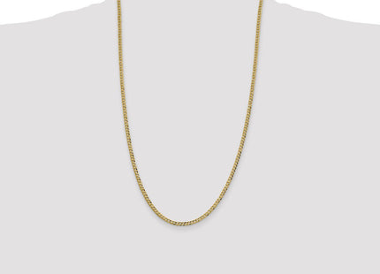14K Lightweight Flat Cuban with Lobster Clasp Chain (Style LCB080-26)