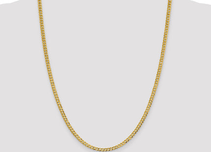14K Lightweight Flat Cuban with Lobster Clasp Chain (Style LCB100-24)