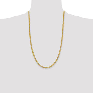 14K Lightweight Flat Cuban with Lobster Clasp Chain (Style LCB100-26)