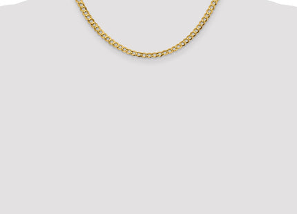 14K Lightweight Flat Cuban with Lobster Clasp Chain (Style LCB120-16)