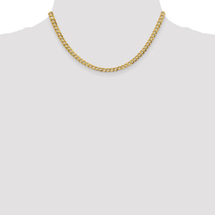 14K Lightweight Flat Cuban with Lobster Clasp Chain (Style LCB120-16)