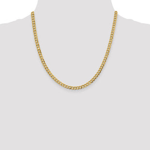 14K Lightweight Flat Cuban with Lobster Clasp Chain (Style LCB120-20)
