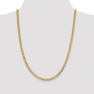 14K Lightweight Flat Cuban with Lobster Clasp Chain (Style LCB120-24)