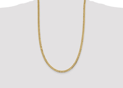 14K Lightweight Flat Cuban with Lobster Clasp Chain (Style LCB120-26)