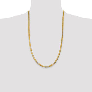 14K Lightweight Flat Cuban with Lobster Clasp Chain (Style LCB120-26)