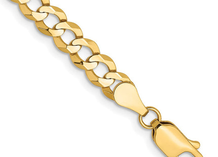 14K Lightweight Flat Cuban with Lobster Clasp Bracelet (Style LCB120-7)