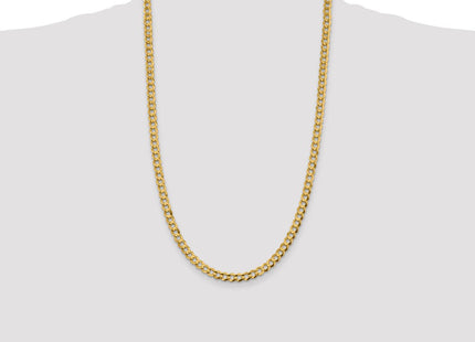 14K Lightweight Flat Cuban with Lobster Clasp Chain (Style LCB150-26)