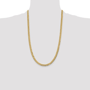 14K Lightweight Flat Cuban with Lobster Clasp Chain (Style LCB150-26)