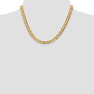 14K Lightweight Flat Cuban with Lobster Clasp Chain (Style LCB180-18)