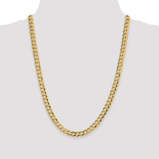 14K Lightweight Flat Cuban with Lobster Clasp Chain (Style LCB180-24)
