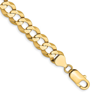 14K Lightweight Flat Cuban with Lobster Clasp Bracelet (Style LCB210-7)
