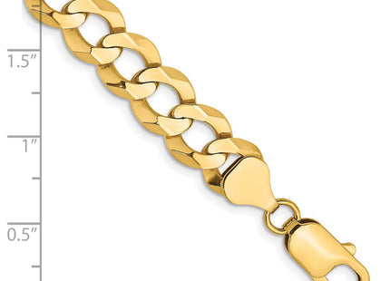 14K Lightweight Flat Cuban with Lobster Clasp Bracelet (Style LCB250-7)