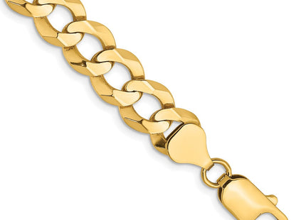 14K Lightweight Flat Cuban with Lobster Clasp Bracelet (Style LCB250-7)