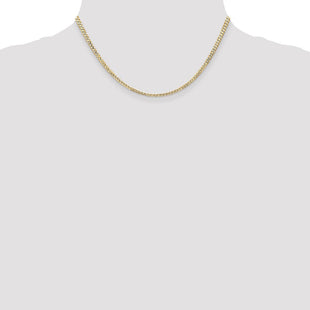 14K Open Concave Curb with Lobster Clasp Chain (Style LCR080-16)