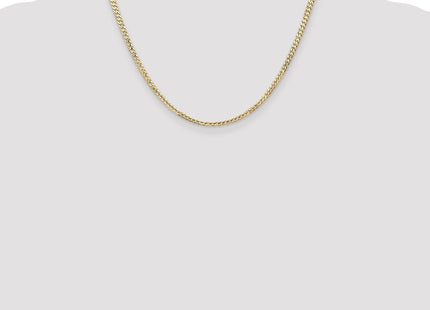 14K Open Concave Curb with Lobster Clasp Chain (Style LCR080-18)