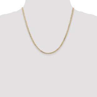 14K Open Concave Curb with Lobster Clasp Chain (Style LCR080-20)