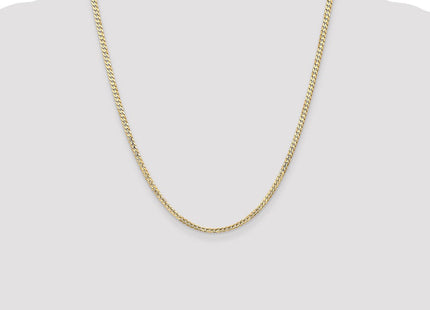 14K Open Concave Curb with Lobster Clasp Chain (Style LCR080-22)