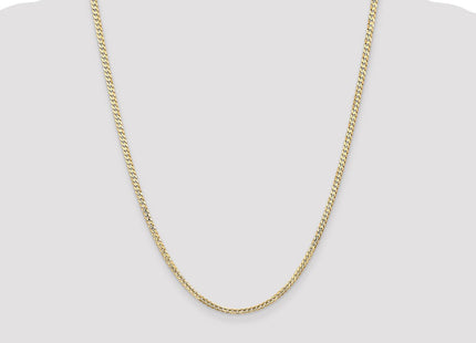 14K Open Concave Curb with Lobster Clasp Chain (Style LCR080-24)