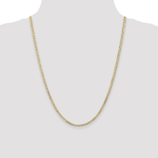 14K Open Concave Curb with Lobster Clasp Chain (Style LCR080-24)