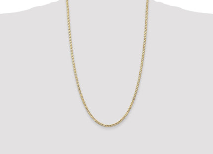 14K Open Concave Curb with Lobster Clasp Chain (Style LCR080-26)