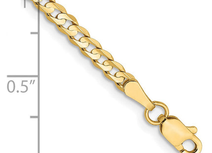 14K Open Concave Curb with Lobster Clasp Bracelet (Style LCR080-7)