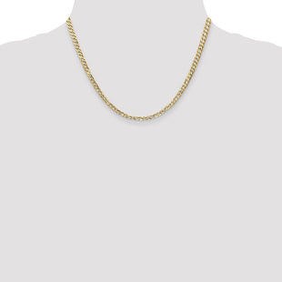 14K Open Concave Curb with Lobster Clasp Chain (Style LCR100-18)