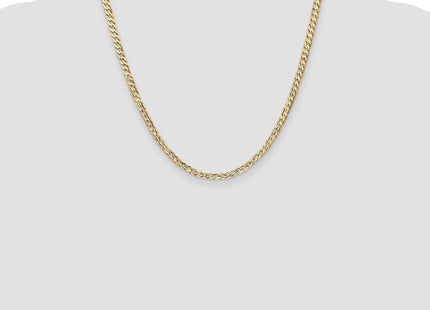 14K Open Concave Curb with Lobster Clasp Chain (Style LCR100-20)