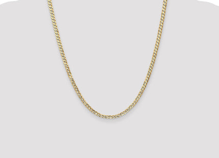 14K Open Concave Curb with Lobster Clasp Chain (Style LCR100-22)