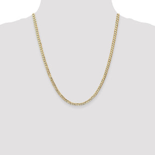 14K Open Concave Curb with Lobster Clasp Chain (Style LCR100-22)