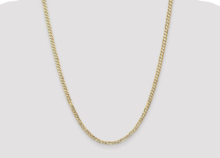 14K Open Concave Curb with Lobster Clasp Chain (Style LCR100-24)