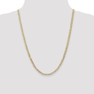 14K Open Concave Curb with Lobster Clasp Chain (Style LCR100-24)