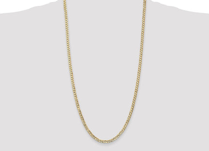 14K Open Concave Curb with Lobster Clasp Chain (Style LCR100-28)