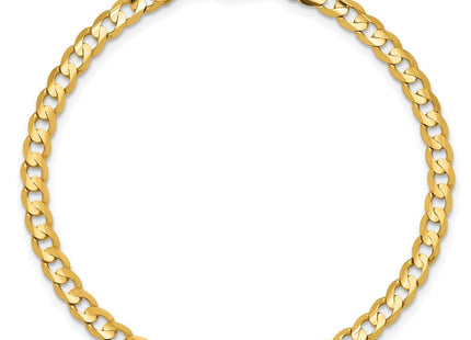 14K Open Concave Curb with Lobster Clasp Bracelet (Style LCR100-7)