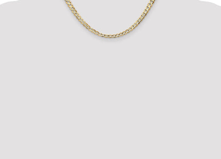 14K Open Concave Curb with Lobster Clasp Chain (Style LCR120-16)