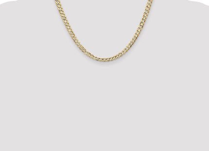 14K Open Concave Curb with Lobster Clasp Chain (Style LCR120-18)
