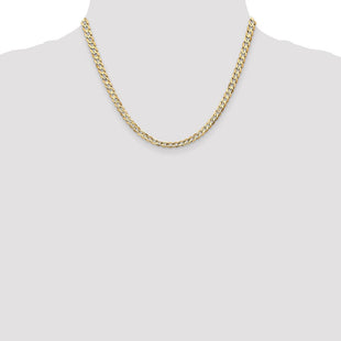 14K Open Concave Curb with Lobster Clasp Chain (Style LCR120-18)