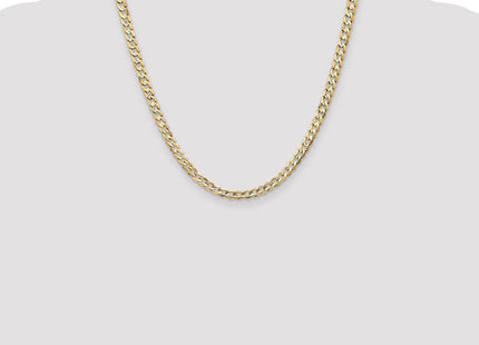 14K Open Concave Curb with Lobster Clasp Chain (Style LCR120-20)