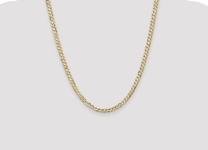 14K Open Concave Curb with Lobster Clasp Chain (Style LCR120-22)